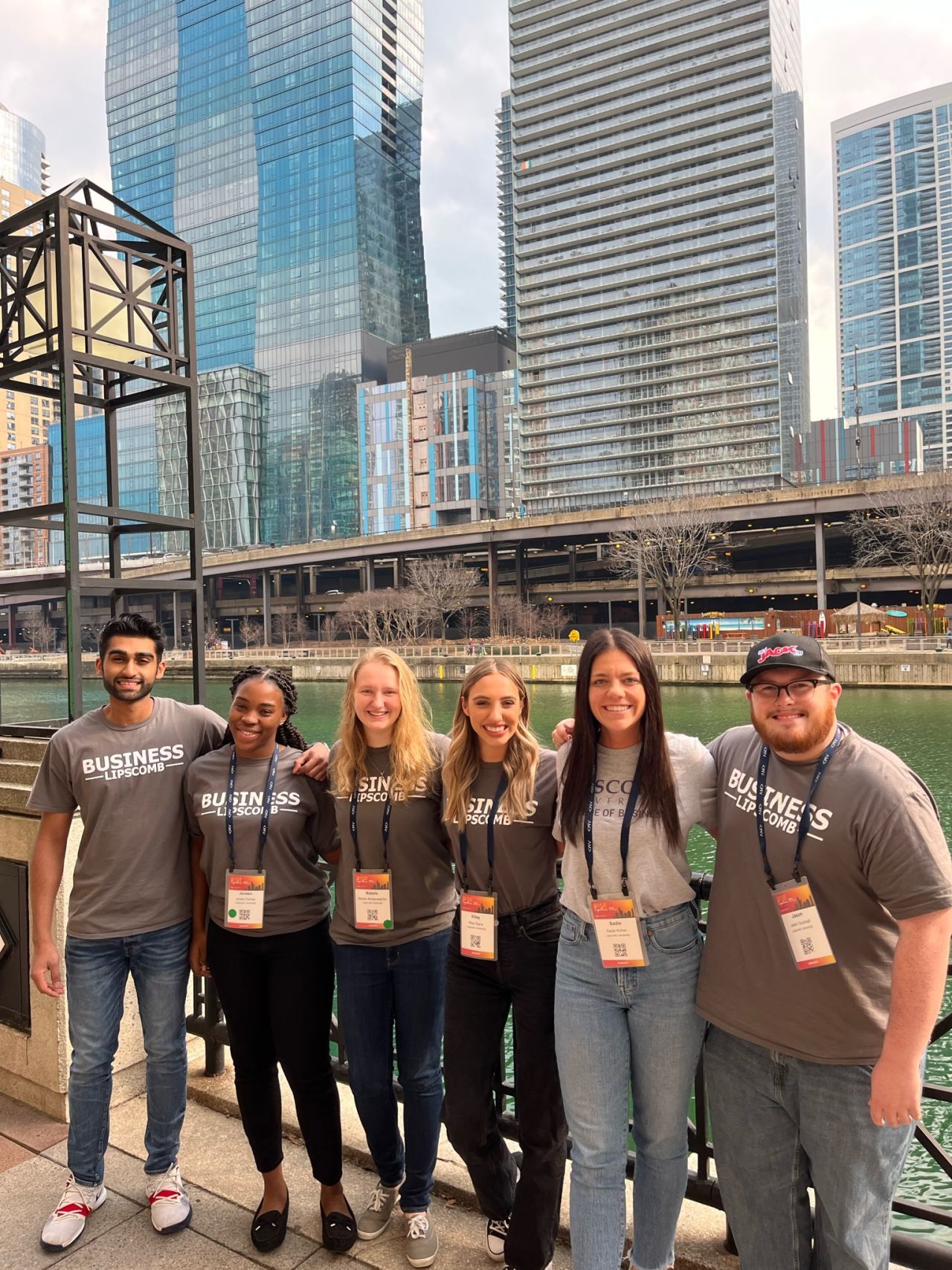 ICC '22 competitors in front of the Chicago River.