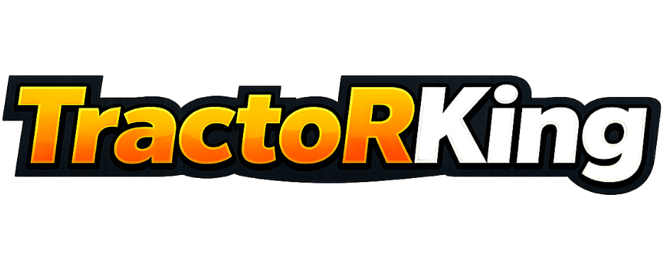 TractorKing logo with orange and yellow text on a black background.