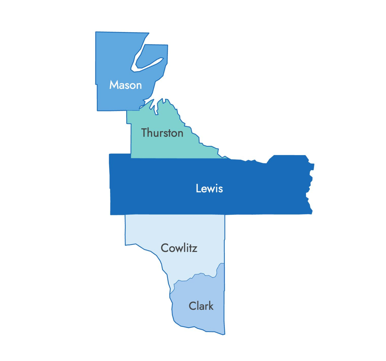 Service area map of Southwestern Washington for Pacific Water Systems