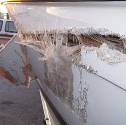 Damaged Fiberglass Boat