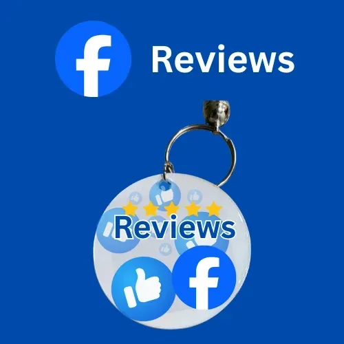 Reviews NFC keychain showcasing quick access to review links