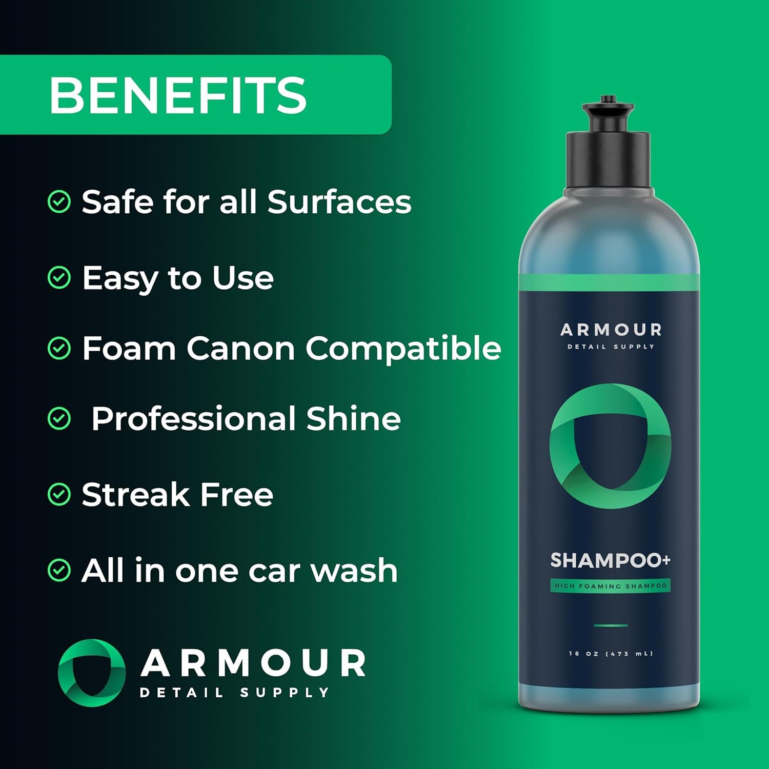 Armour Detail Supply Shampoo+ High-Foaming pH Neutral Shampoo