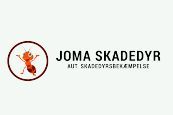 Et logo for en virksomhed kaldet joma skadedyr med en myre i en cirkel.