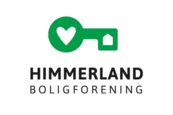 En grøn nøgle med et hjerte i midten er logoet for himmerland boligforening.