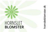 Et logo til hornslet blomster med en grøn blomst på hvid baggrund.
