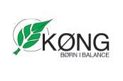 Et logo for kong født i balance med et grønt blad.