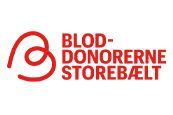 Logoet for blod-donorerne butiksbælte er et rødt logo med hvid baggrund.