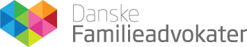 Et logo til danske familieadvokater med et farverigt hjerte