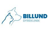 Logoet for billlund dyreklinik viser en hund og en kat.