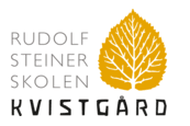 Et logo for rudolf steiner skolen med et gult blad på hvid baggrund.