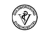 A black and white logo for guldborgslund dyrehospital.