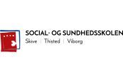 The logo for social og sundhedsskolen shows a book and a circle.