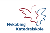 Et logo for nykøbing katedralskole med en fugl på