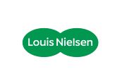 Logoet for louis nielsen er grønt og hvidt.