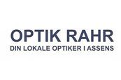 The logo for optik rahr din lokale optiker i assens