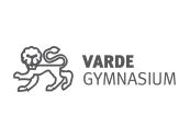 Et logo for varde gymnasium med en løve på.