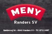 Et rødt og hvidt logo til meny randers sv