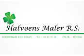 Logoet til halvoens maler rs har en grøn kløver på.