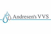 Logoet til andresens vvs har en dråbe vand på.