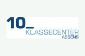 A blue and white logo for klassecenter assens.