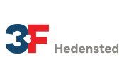 Logoet for 3f hedensted er blåt og rødt.