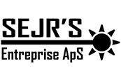 Et sort/hvidt logo for en virksomhed kaldet sejr's entreprise aps.