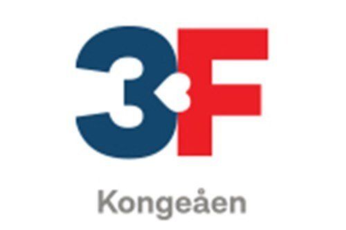 Et blåt og rødt logo for kongeaen