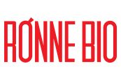 Logoet for ronne bio er rødt på en hvid baggrund.