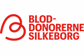 Logoet for blod-donorerne silkeborg er et rødt logo med hvid baggrund.