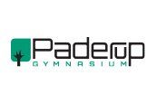 Logoet for paderp gymnasium er et grønt og sort logo.