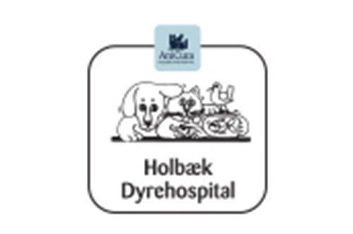 Et sort/hvidt logo til holbak dyrehospital