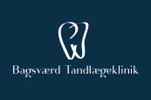 Bagsværd tandlægeklinik logo on a blue background