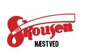 Et rødt og hvidt logo for en virksomhed kaldet rousen nestved.