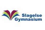 Logoet for slagelse gymnasium er et farverigt logo med en bog på.