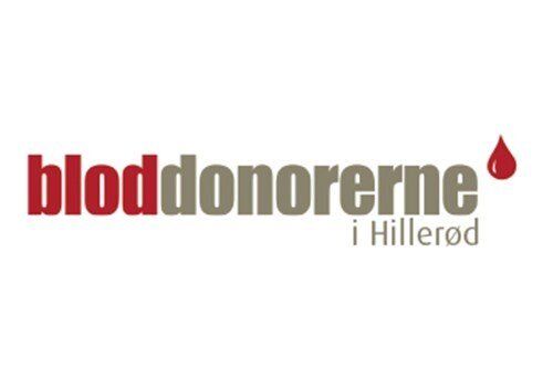 A red and white logo for bloddonorerne i hillerød