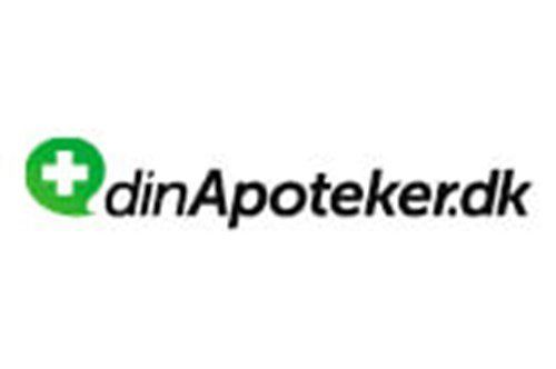 Logoet for dinapoteker.dk har et grønt kryds på.