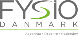 Logoet for fysio danmark er gråt og grønt