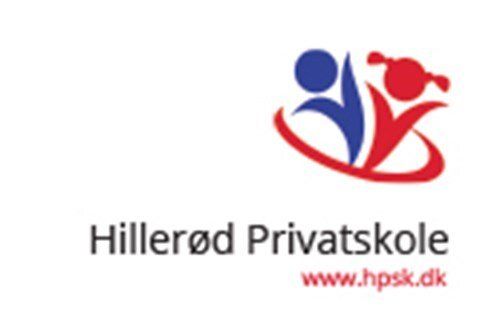 Et logo for Hillerød Privatskole viser en dreng og en pige
