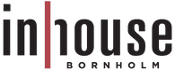 Logoet for in house bornholm er sort og rødt.