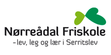 Et logo for norreadal friskole med et grønt hjerte