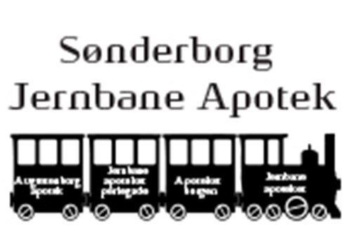 Et logo for sonderborg jernbane apotek med et tog på
