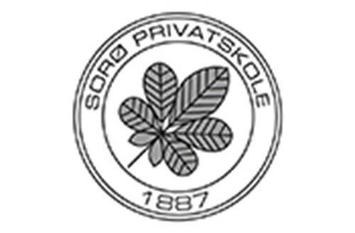 Et sort/hvidt logo for Soro Privatskole 1887