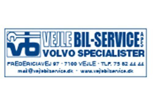 A logo for velle bil-service volvo specialister