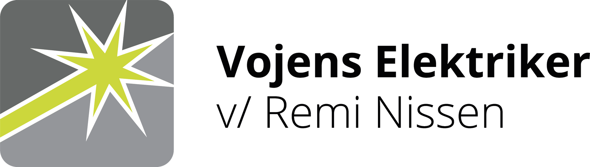 A logo for a company called vojens elektriker v remi nissen