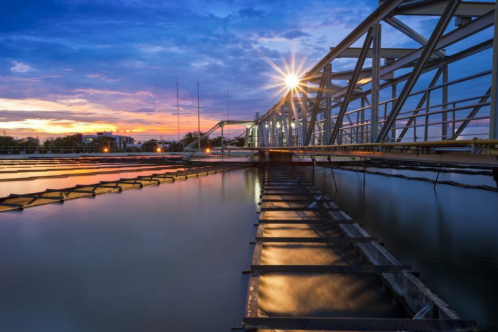 Water Treatment Plant at Night — Waste Disposal in Murwillumbah, NSW