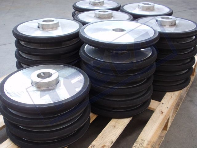 ruote rivestite in gomma