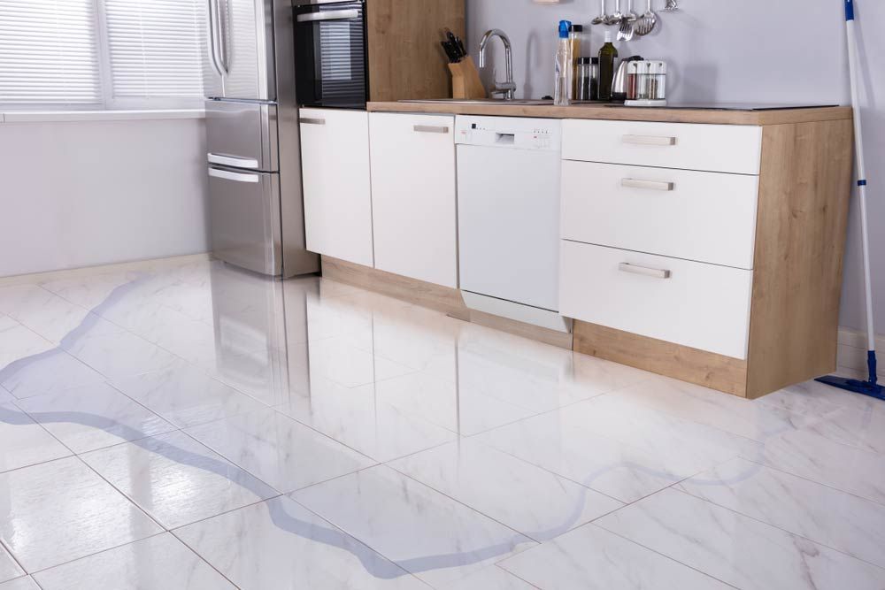 There Is a Puddle of Water on The Floor of The Kitchen — Gillespie Plumbing in Grafton, NSW