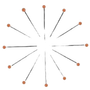 Orange dots connected by thin black lines in a radial starburst pattern on white background