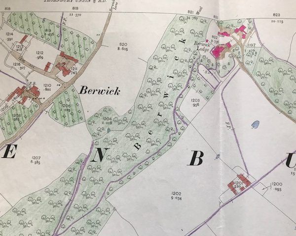 Berwick Lodge Boutique Hotel Bristol | Hand drawn map of Berwick Lodge and surrounding area in 1915
