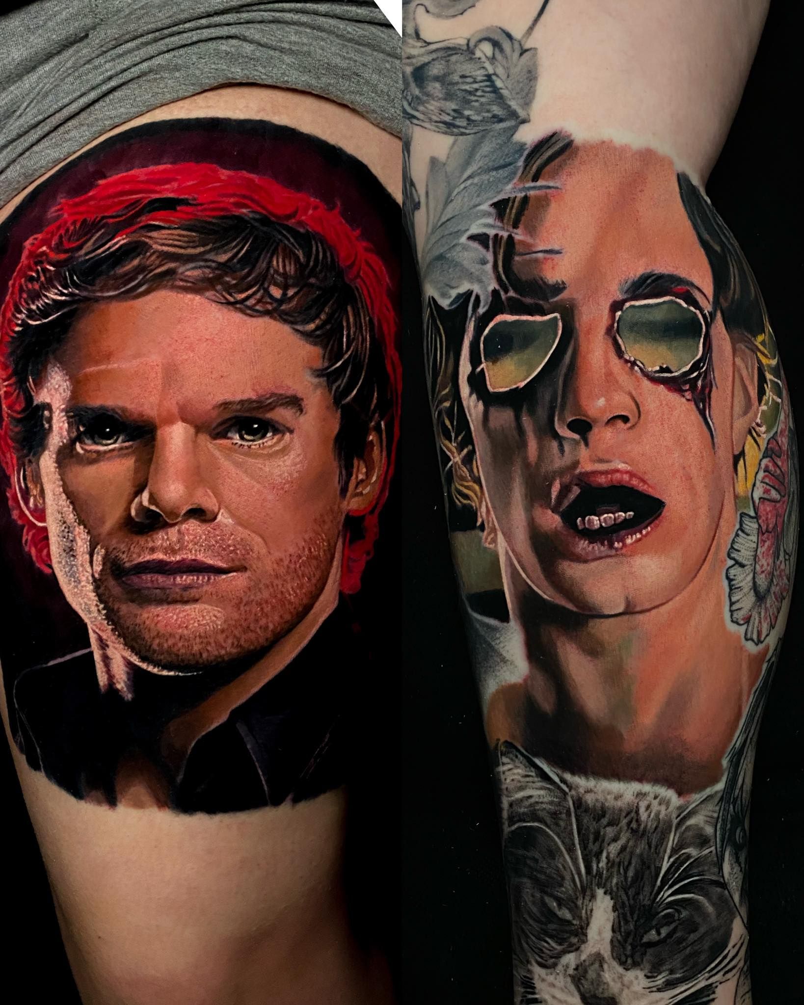 Man With A Red Background Tattoo - Anaheim, CA - Dave James Tattoos